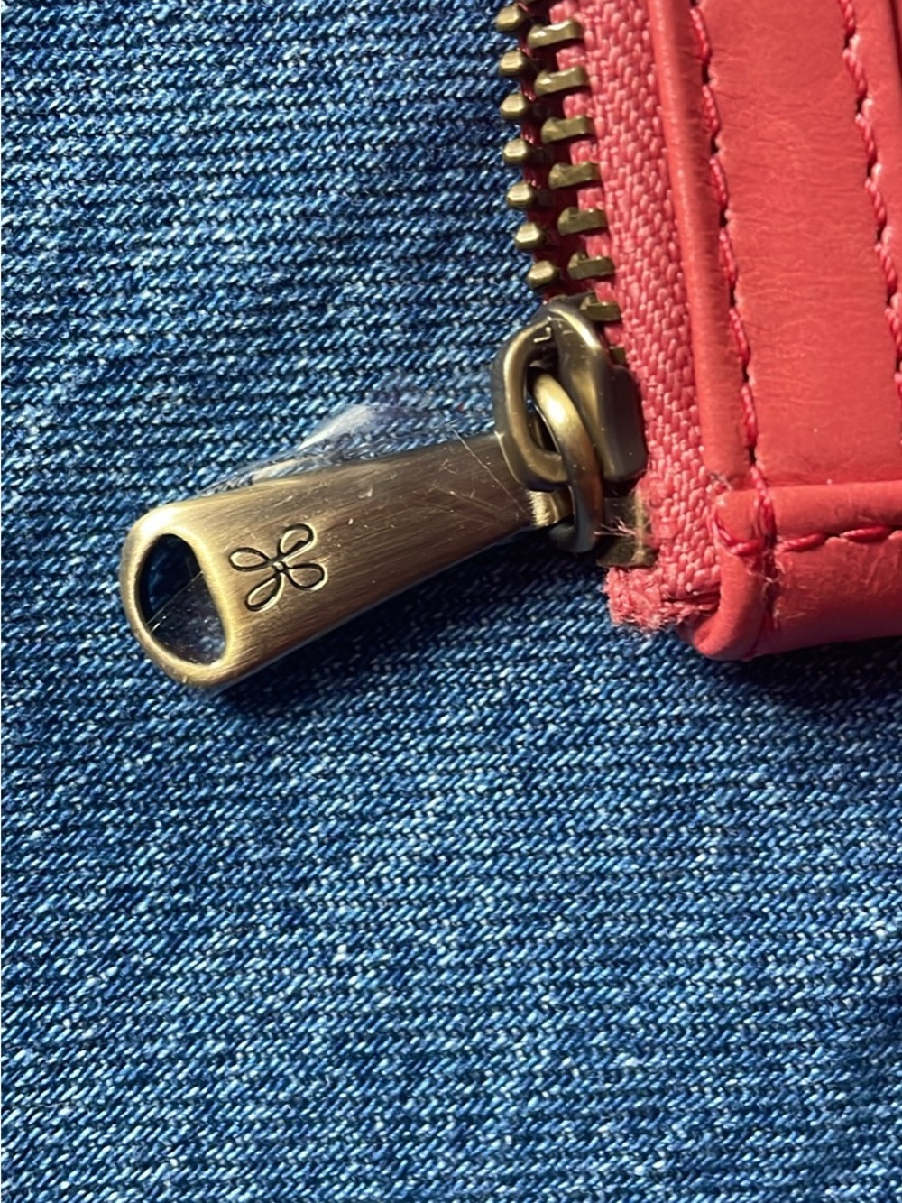 HOBO Coral Red Leather Snap & Zip Wallet - Picture 4 of 7